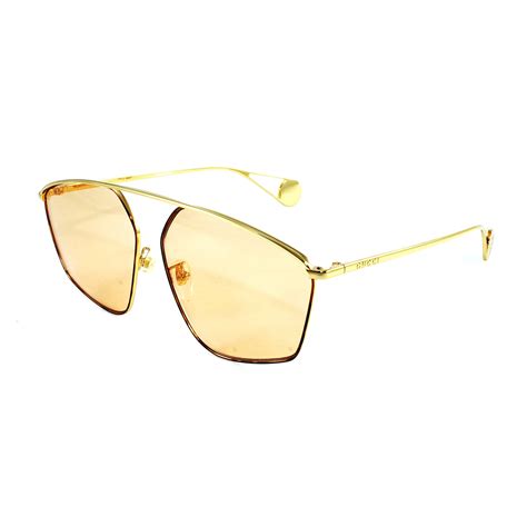 GUCCI Square Frame GG0437SA Sunglasses Gold